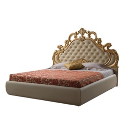 [94898] Letto barocco classico crema con contenitore Aleksandra
