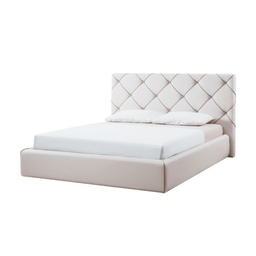 [S-FZ96691] Letto contenitore testiera capitonnè ecopelle bianco  cm 188x212xh.119