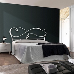 [S-NUVOGIRO1601D3] Letto in ferro matrimoniale con giroletto in ferro Bianco NUVOLA 186x208x h126 cm