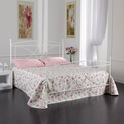 [S-ALICEPED1601D3] Letto in ferro matrimoniale con pediera Bianco ALICE 166x208x h128 cm