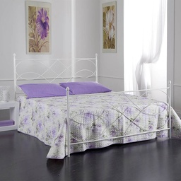 [S-SOSPPEDI1601D3] Letto in ferro matrimoniale con pediera  SOSPIRO Bianco 166x208x h128 cm
