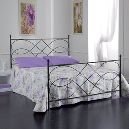 [S-SOSPPEDI1601D1] Letto in ferro matrimoniale con pediera  SOSPIRO Nero 166x208x h128 cm