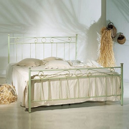 [S-TEVEPEDI1601D7] Letto in ferro matrimoniale con pediera Verde TEVERE 166x208x h117 cm