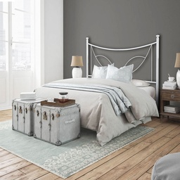 [S-TULIGIRO1201D3] Letto in ferro una piazza e mezza con giroletto in ferro TULIPANO Bianco 126x202x h117 cm