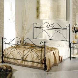 [S-SABRIPED1201D1] Letto in ferro una piazza e mezza con pediera SABRINA Nero 126x208x h128 cm