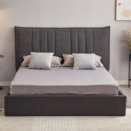 [99731] Letto matrimoniale Saturno grigio scuro con testiera cuciture verticali
