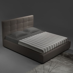 [S-FZ90351] Letto matrimoniale con contenitore Napoli tortora