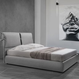 [S-FZ94537] Letto matrimoniale contenitore Fiocco tessuto grigio