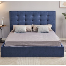 [99739] Letto matrimoniale contenitore in tessuto blu scuro Coco