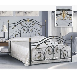 [S-A125WP] Letto matrimoniale in ferro battuto color antracite 172x202xH.135 cm