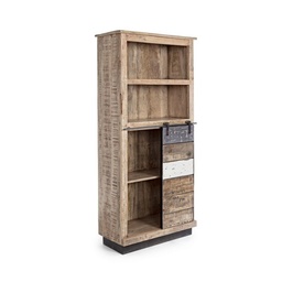 [S-B0745497] Libreria 1 anta 4 piani legno Tudor cm 71 x 34 x 163
