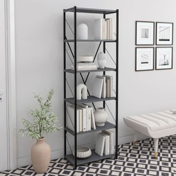 [99760] Libreria Alvin con 6 ripiani antracite struttura metallo