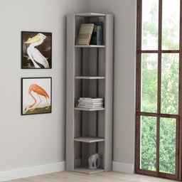 [99431] Libreria Angolare 5 Ripiani Light Mocha 34x34x161 cm