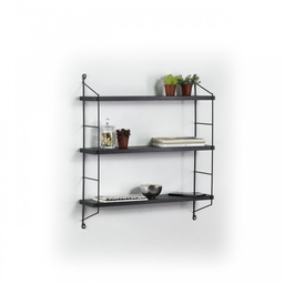 [93764] Libreria a muro 3 ripiani Neelix   nero cm 60 x 15 x 68 h