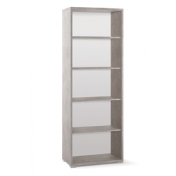 [S-ODB371CEK] Libreria alta moderna in legno Beton Cemento con quattro ripiani 71x41x h199 cm