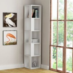 [96976] Libreria angolare Piano bianca 5 ripiani 31,4x31,4x158,9