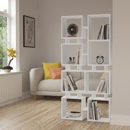 [S-FZ99450] Libreria bifacciale Rail bianco 79x166,5