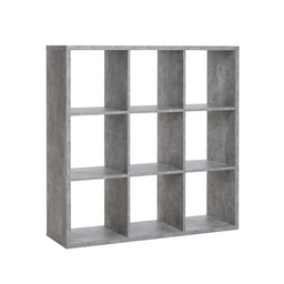 [S-FZ89194] Libreria cubo 9 scomparti colore cemento 107x33xh.107 cm