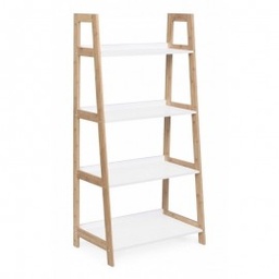 [S-B0734001] Libreria in legno di bamboo quattro ripiani BROOKLYN 62x38x h130 cm
