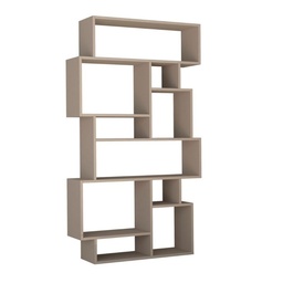 [S-FZ96937] Libreria orizzontale bifacciale tortora Karmato   80,6x29,6xh.191 cm