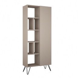 [S-FZ96929] Libreria tortora con anta Jedda 80,6x29.6xh.191 cm