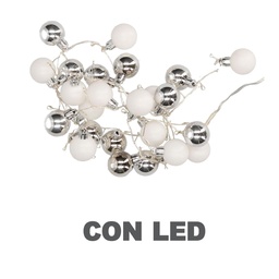[S-V6131620000] Luce filo sfera bianco 48 led bianco caldo 4x120 cm