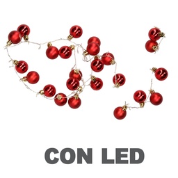 [S-V6131650000] Luce filo sfera rosso 48 led bianco caldo 4x120 cm