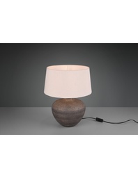 [S-TRIOR50963844] Lampada da Tavolo Lou Ceramica Paralume Sabbia Ø38 cm