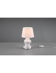 [S-TRIOR50851001] Lume Da Tavolo Abu Ceramica Scimmietta &quot;Non Vedo&quot; Bianco Trio Lighting