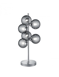 [S-TRIO507690606] Lampada da Tavolo Moderna Alicia 6 Sfere Vetro Soffiato Fumé