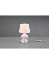 [S-TRIOR50861001] Lume Scimmietta Ceramica Bianca &quot;Non Sento&quot; Nilson Trio Lighting