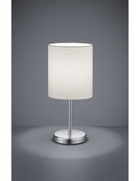 [S-TRIOR50491001] Lume Tavolo Jerry Cromo Paralume Bianco Ø13 cm Trio Lighting