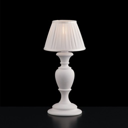[S-BL172-LT-BCO] Lume comodino legno e pasta di legno bianco shabby cm 36