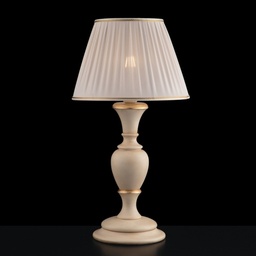 [S-BL172-LM-AV] Lume grande legno e pasta di legno avorio e foglia oro cm 57