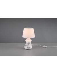 [S-TRIOR50891001] Lumetto Chita Ceramica Scimmietta &quot;Non Parlo&quot; Bianco Trio Lighting