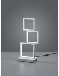 [S-TRIO527710305] Lampada da Tavolo LED Sorrento 3 Quadrati H50 cm Alluminio