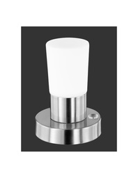 [S-TRIO529690107] Lampada da Tavolo LED Touch in Vetro Bianco Ø11 cm