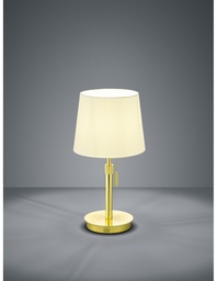 [S-TRIO509100108] Lumetto Ottone con Paralume Bianco Lyon Interruttore a Strappo