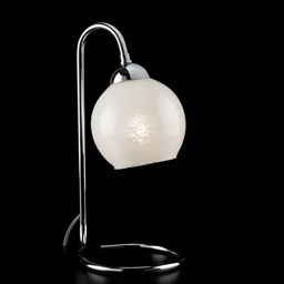 [S-BL167-LT-CR] Lumetto comodino in ferro cromato lucido vetri bianchi 1 luce 15xh.31 cm