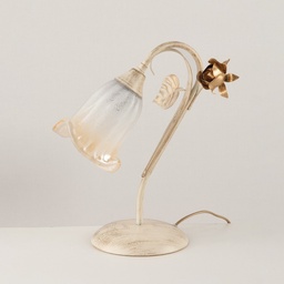 [S-BL26-LT-AV] Lumetto in ferro Avorio Oro rose una luce 23x h30 cm