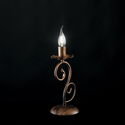 [S-BL130-LT-NR] Lumetto in ferro Nero decorazione Rame una luce 13x h28cm