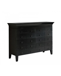 [S-WO/023/B] Madia elegante in legno marrone, 40cm x 160cm x 130cm, con cassettiera