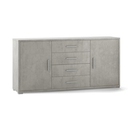 [S-ODB804CECEK] Madia con due ante e quattro cassetti Beton Cemento 174x41x h84 cm