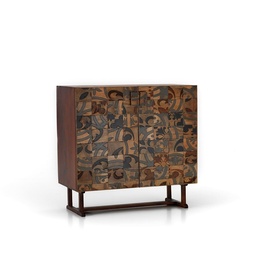 [S-ET/078] Madia etnica in legno di mango marrone, 100x45x120