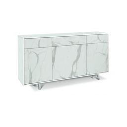 [S-O7076OSMCK] Madia tre ante tre cassetti in Marmo Bianco Ossido 164x41xh92 cm