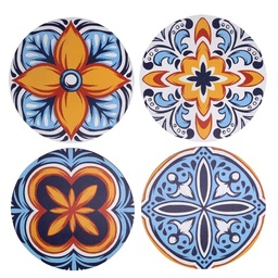 [S-V1307220000] Mattonella legno assortita azzurra tonda ø20x0,5 cm (confezione 4pz)