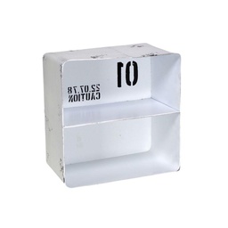 [S-V6442250000] Mensola Metallo Bristol Bianco 2 Piani Quadrata 29,5x15h30 cm