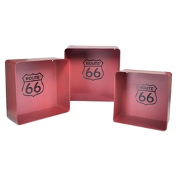 [S-V6442110000] Mensola Rossa in Metallo Bristol Quadrata 1-3 cm40,5x15h40,5