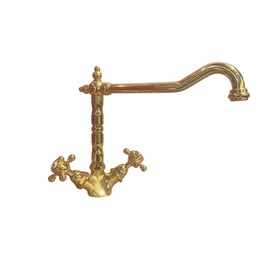 [60247] Miscelatore da cucina bicomando Paini Nostalgia Barocco oro