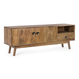 [S-B0746685] Mobile Porta TV Vintage in Legno con 2 Ante e 1 Cassetto - Misure 152x40x55 cm